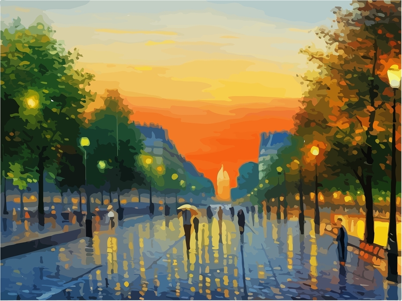 Abstract,Outdoor,Cityscape,Background,,Beautiful,Landscape,Colorful,Painting,In,Watercolor