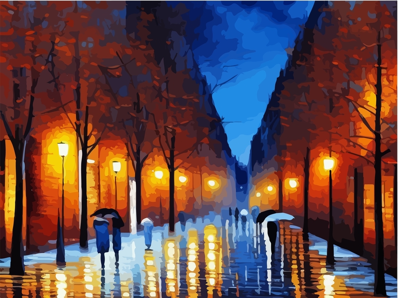 Abstract,Outdoor,Cityscape,Background,,Beautiful,Landscape,Colorful,Painting,,Vector,Eps