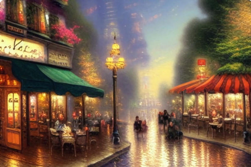 Cafe,In,The,Busy,City,Streets,Of,Paris
