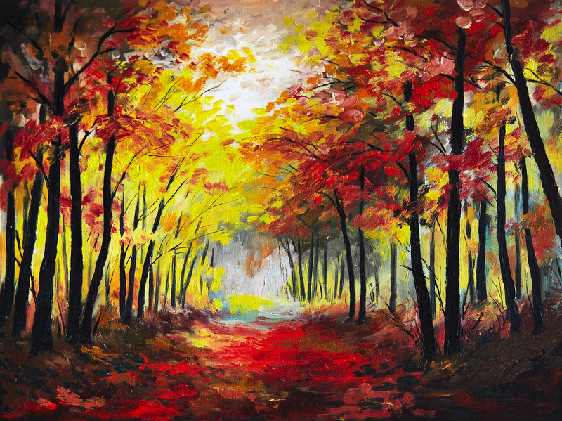 Landscape,Oil,Painting,-,Colorful,Autumn,Forest