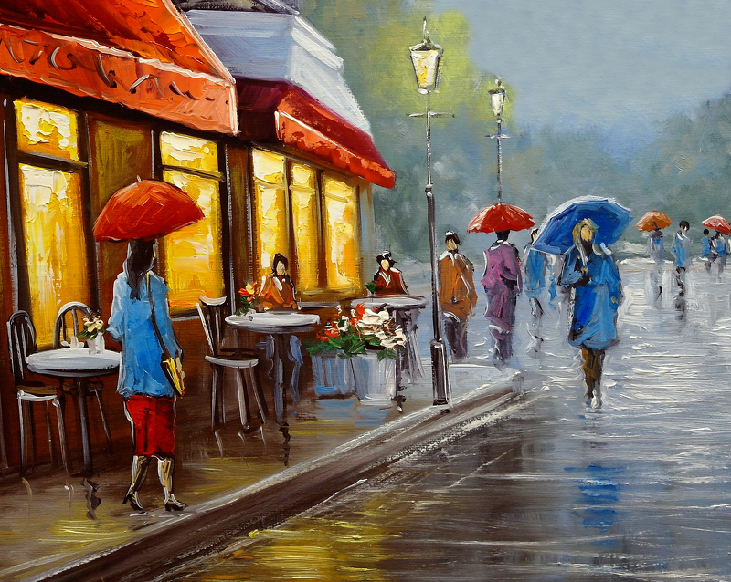 Oil,Paintings,Landscape,,City,,Fine,Art.
